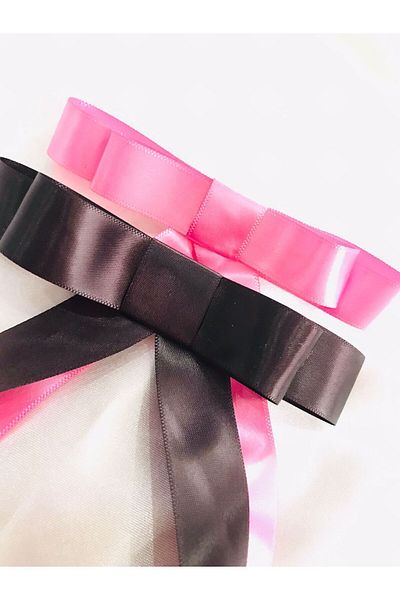 Demeter Collection Set of 2 Brown and Pink Bow Clip Hair Clips