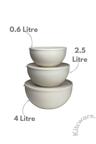 Kitcware Set of 3 Round, Food and Storage Container