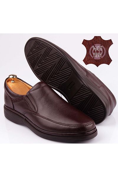 DETECTOR Genuine Leather Orthopedic Men's Shoes - Daily Use, Inner Outer - Detector Men's Daily Orthopedic Shoes w