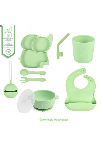 jojobebek Silikon Beslenme Seti, Figürlü Mama Tabağı, Kase, Önlük, Çatal-kaşı...