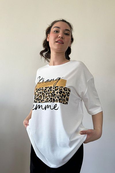 CİDDE Women's Leopard Printed T-Shirt