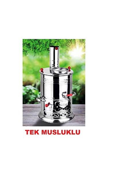 ENES Piknik Odunlu Semaver 3.5 Litre Krom Odunlu Semaver