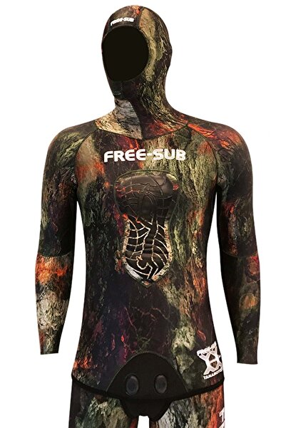 Free-Sub Yamamato 5mm Aspendos Desen Kamuflaj Içi Opencell Avcı Dalış Elbisesi Xl