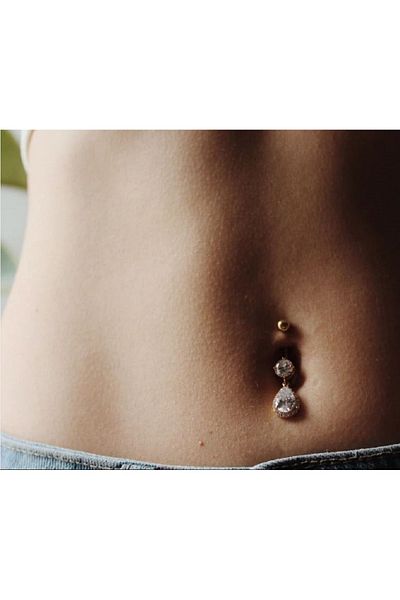 AyçaSilver Gold Steel Hub Piercing Yellow