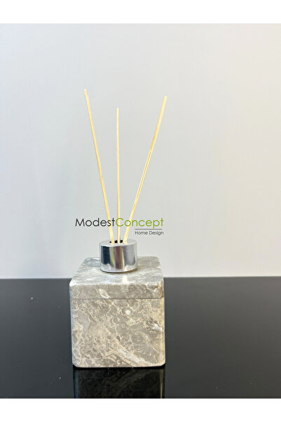 Modestmar Gri Mermer Difüzör Oda Kokusu, Bambu Çubuklu Oda Kokusu , Kare Gümü...