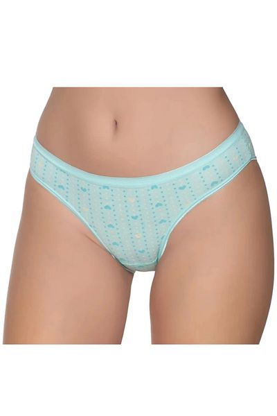 PİERLES Pachet de 6 chiloți de bikini colorați cu inimă din lycra cu buline