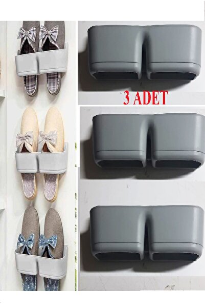 Practials 3 Adet Banyo Terlik Tutucu - Kapı Arkası Pratik Raf - Terlik Tutucu