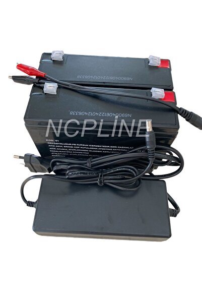 NcpLine 2 ADT TANE 6 Volt 12 Amper Akü 1 Şarj Aleti Cihazı Adaptörü 1 Maşalı ...