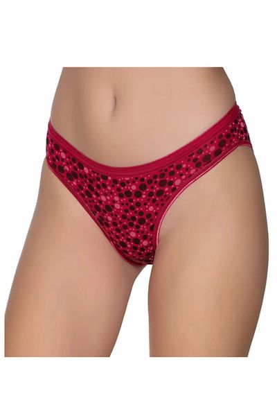 PİERLES Pachet de 6 chiloți bikini colorați din lycra cu modele geometrice pentru femei