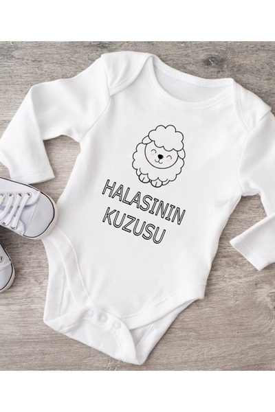 bebekpare جسم أطفال قطني بأكمام طويلة - مطبوع عليه خروف Zıbın