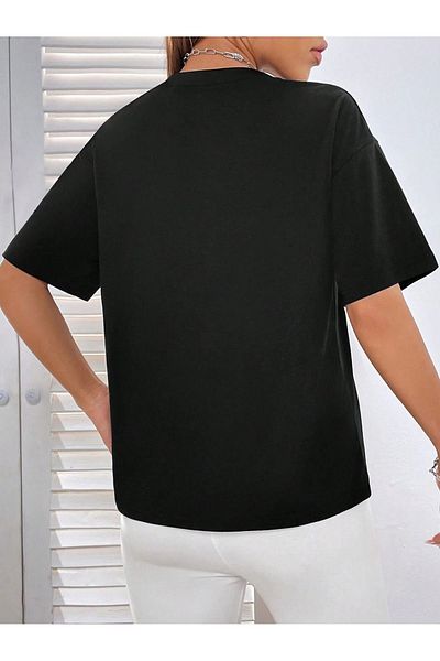 MODARİCH Μπλουζάκι California 89 - Μαύρο με στάμπα Oversize Crew λαιμόκοψη κοντό μανίκι
