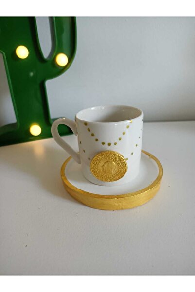 Süs Dükkanı Special Design Coffee Cup Gold Themed Figured Gift Presentation D...