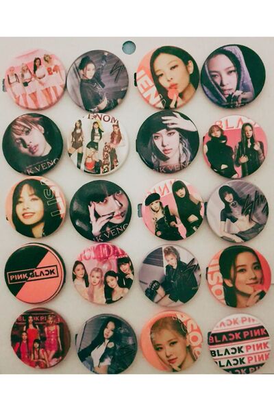 Kağıtay 20 Adet Black Pink Rozeti