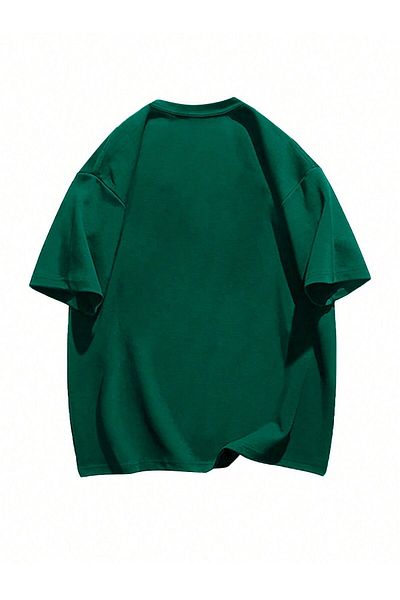 MODARİCH T-Shirt Repair Service - Nefti Green Printed Oversize Crew λαιμόκοψη κοντό μανίκι φαρδύ