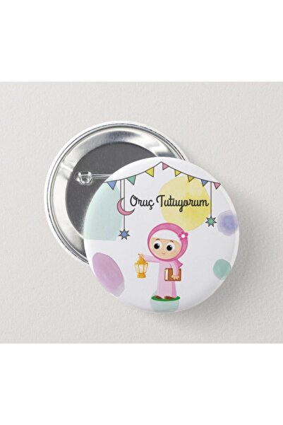 Genç Box Oruç Tutuyorum - Kandilli Kız Çocuk Iğneli Rozet - 2 Adet