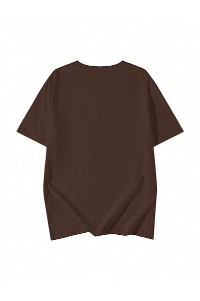 MODARİCH Μπλουζάκι Υπηρεσίας Επισκευής Καφέ Oversize - Crew Neck, κοντομάνικο