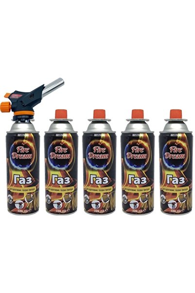 CAMPING TIME Çakmaklı pürmüz touch set 5 adet Bütan propan Kamp Gazı Kartuş 4...