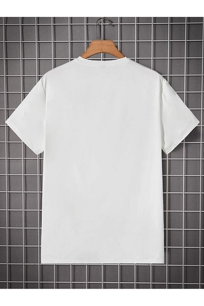 MODARİCH Λευκό Oversize Web Spider T-shirt - Crew Neck, κοντό μανίκι