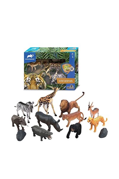 RAMO'S STORE Vahşi Hayvan Seti 12 Parça Fil,aslan,timsah,zürafa,zebra Ve Fazlası Vardem Wild Animals