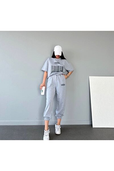 MODARİCH Coutre Φούτερ και Μπλουζάκι - Γκρι Μπλουζάκι Jogger, Σετ Φόρμας Over...