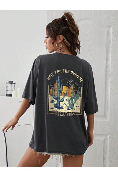 MODARİCH Arizona Sunshine T-Shirt - Smoked Printed Oversize Crew λαιμόκοψη κο...