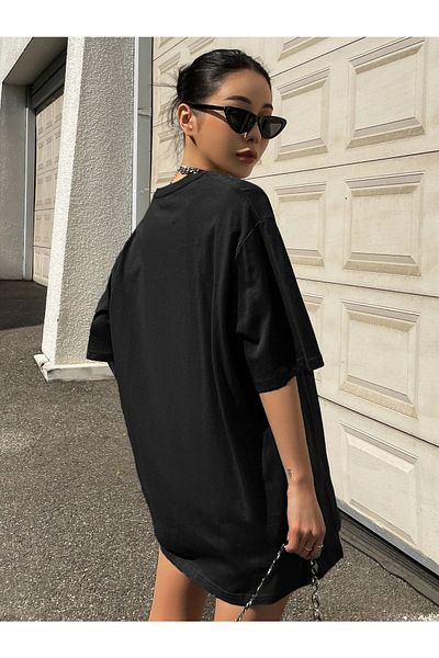 Mythologie Yep Minimal T-shirt - Μαύρο, εμπριμέ, Oversize, Crew λαιμόκοψη, κοντό μανίκι