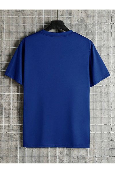 Mythologie Μπλουζάκι Brooklyn Dot Pattern - Sax Blue Printed Oversize Crew Neck με κοντό μανίκι