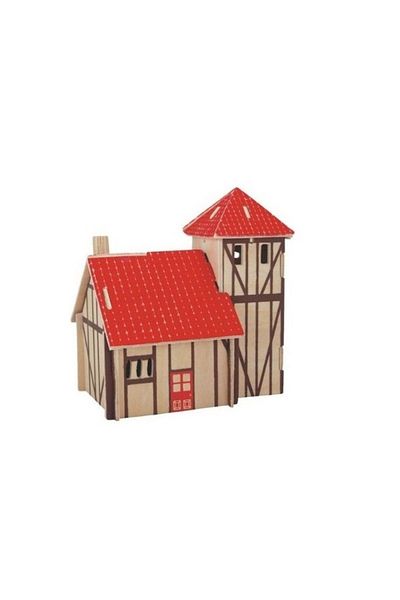 Circle Toys ToyTech 3D Wooden Paintable Model Red House