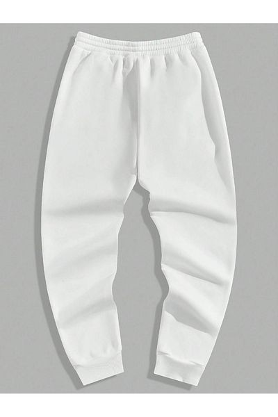 Mythologie Dark Face Sweatpants Jogger - Λευκό εμπριμέ λαστιχένιο πόδι ψηλόμεσο χειμώνα