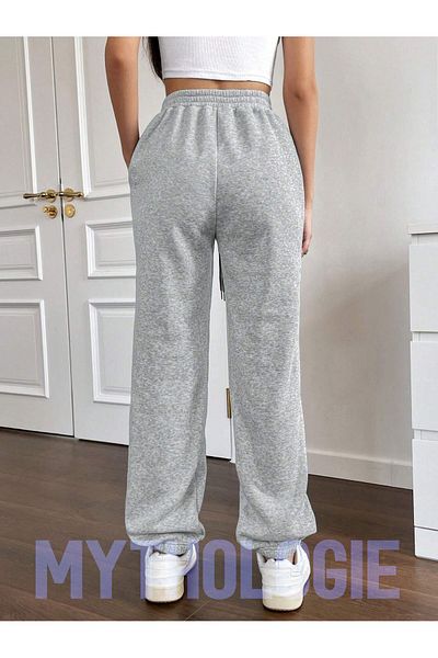 Mythologie Basic Unprinted Sweatpants Jogger - Γκρι λαστιχένιο πόδι ψηλόμεσο χειμώνα