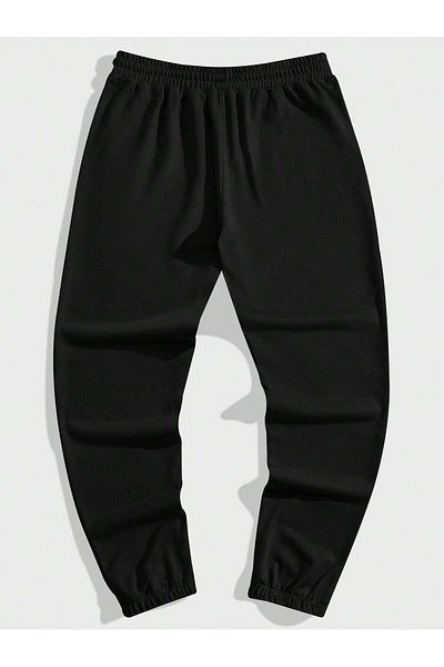 Mythologie Flaming Face Sweatpants Jogger - Black Printed Elastic Leg High Waist Winter