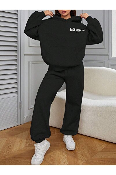 MODARİCH East Hampton Φούτερ Φούτερ Jogger - Μαύρο εμπριμέ κάτω μέρος Φούτερ ...