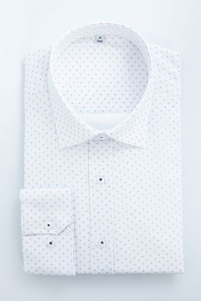 Trendyol Collection White Slim Fit Patterned Men's Classic Smart Shirt Tedaw25Go00011