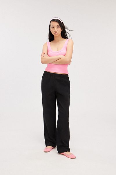 Monki Valley Linnen Trousers - Comfortable Cut