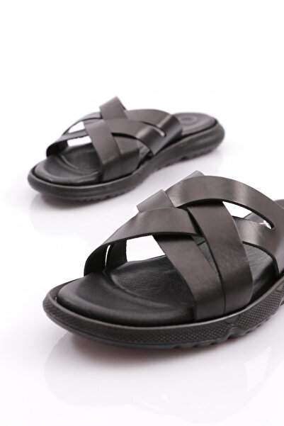 DGN 869 Men's - Genuine Leather, Double Banded Flat Sole Slippers