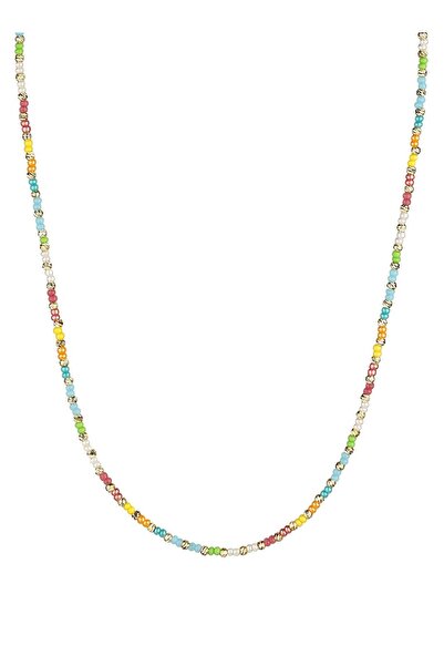 Klips Concept Dorika Detay Renkli Boncuk Dizi Kolye