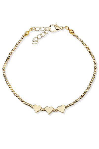Klips Concept Heart String Bead Anklet - Set of Three