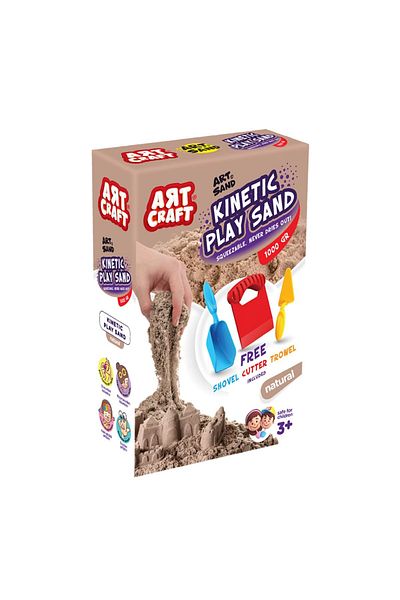 Doğan Oyuncak Dünyası Natural Kinetic Play Sand with Accessories (1000 Gr.) - Art Craft Kinetic Sand Set - Art Sand Sand