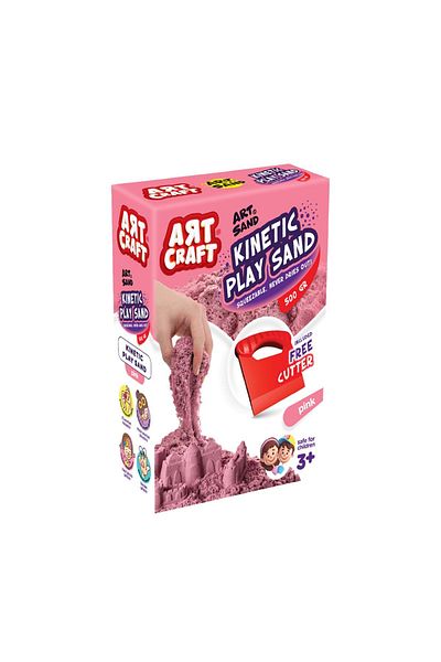 Doğan Oyuncak Dünyası Pink Kinetic Play Sand with Accessories (500 Gr.) - Art Craft Kinetic Sand Set - Art Sand Sand