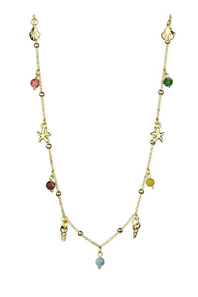 Klips Concept Murano Boncuk Deniz Objeleri Kolye