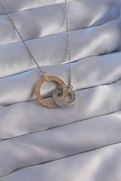 Moka Shopin Mokashopin 316L Zircon Stone Double Color Necklace