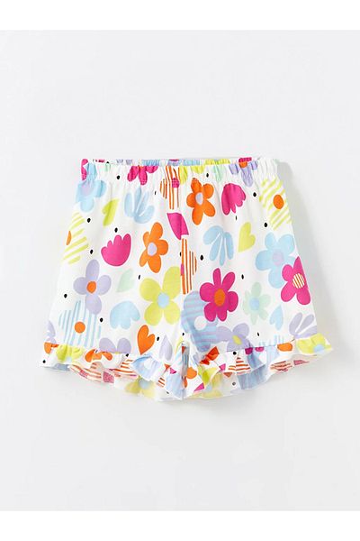LC Waikiki LCW Kids Elastic Waist Floral Girl's Pajama Shorts