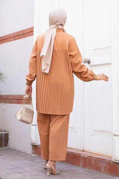 MİSSKAYLE Σετ Camel Hijab με λεπτομέρεια πιέτας