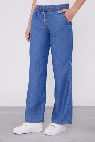 Levidor Pantaloni albaștri cu talie elastică cu aspect Jean