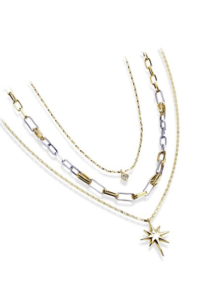 Klips Concept طقم قلادة شمالية بتصميم نجمة وقلب