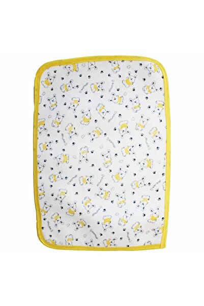bebegen Sarı Biyeli Ayıcık Desenli Havlu Su Geçirmez Alt Açma