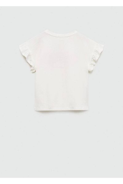 MANGO Kids Μπλουζάκι με γραπτό βολάν