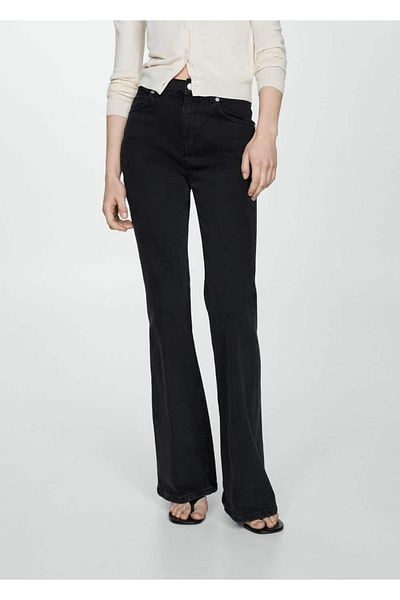 MANGO Woman Flared High Waist Jean Trousers