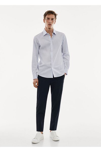 MANGO Man Stretch Fabric Micro-Square Shirt