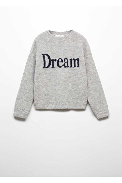 MANGO Kids Mesaj baskılı kazak